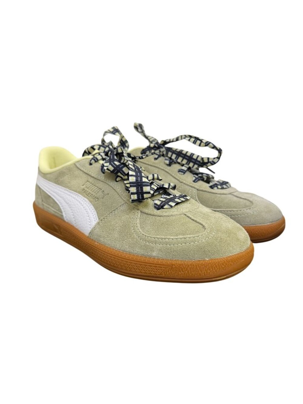 Puma Palermo Sneakers Green Suede & White Leather Size 7.5
